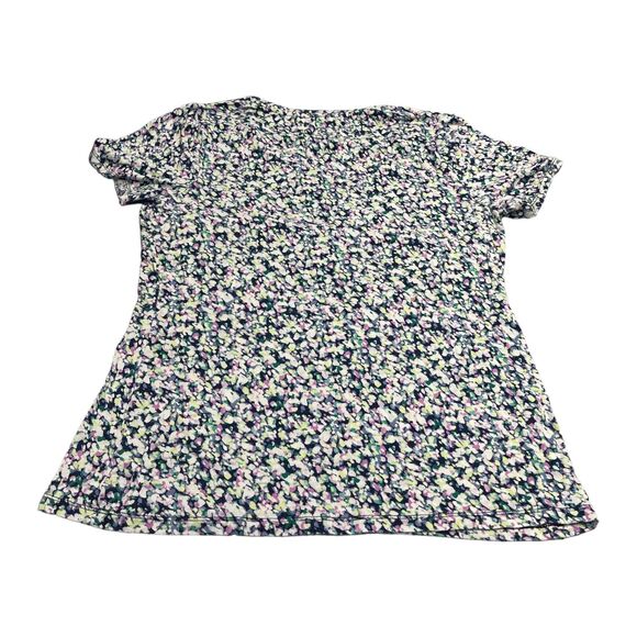 Apt. 9 Blouse Top Women Large Multi Printed Stretch V-Neck Short Sleeve Pullover - Picture 3 of 6